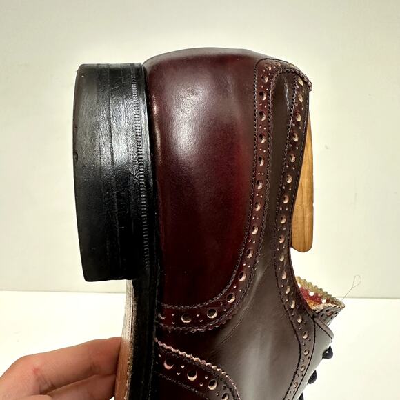VERY GOOD VTG Alan McAfee Wingtip Oxford Bal Burgundy Made England 8.5 / US 9.5 main image 10